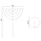 Vintiquewise Small Modern Silver 9 Branch Lighting Thin Pipe Hanukkah Menorah, Metal-Aluminum QI004118.SI.S - alternate 3